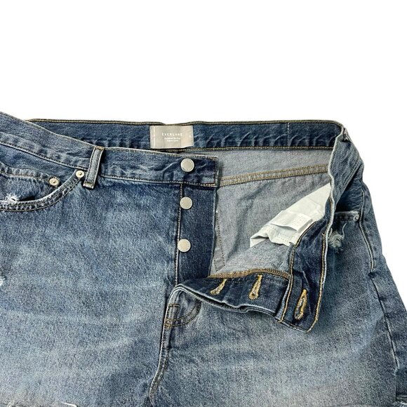 Everlane Relaxed 90s Cut Off Jean Shorts Distressed Organic Cotton size 32 - Picture 2 of 6